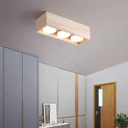 Lavisa - Wood Square LED Ceiling Spotlight Gimbal Fixture
