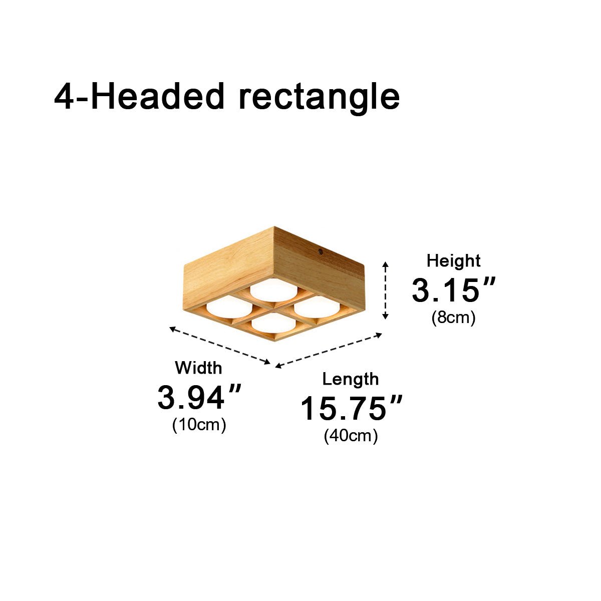 Lavisa - Wood Square LED Ceiling Spotlight Gimbal Fixture