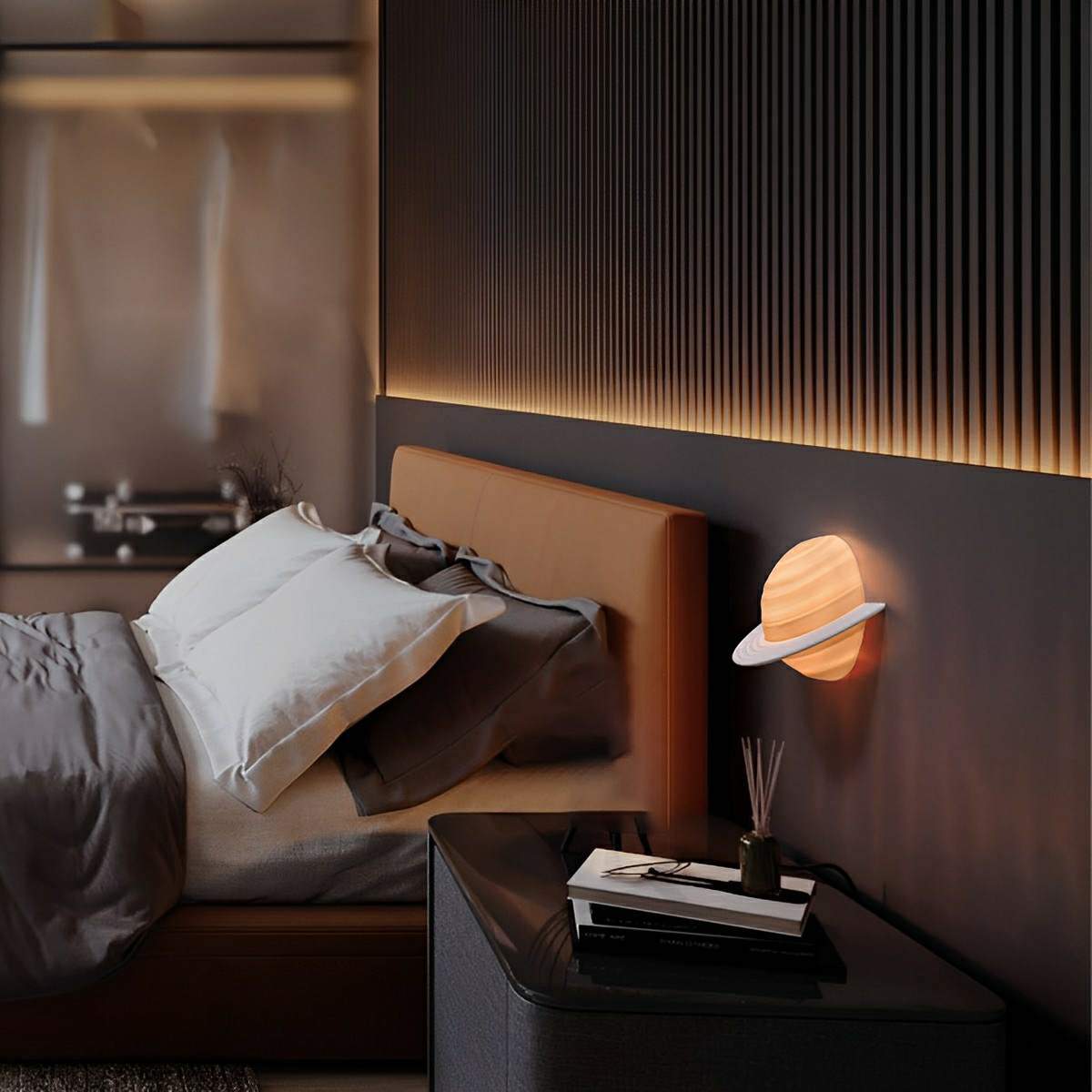 Lavisa - Modern Semicircle Saturn 3D Planet LED Indoor Wall Light