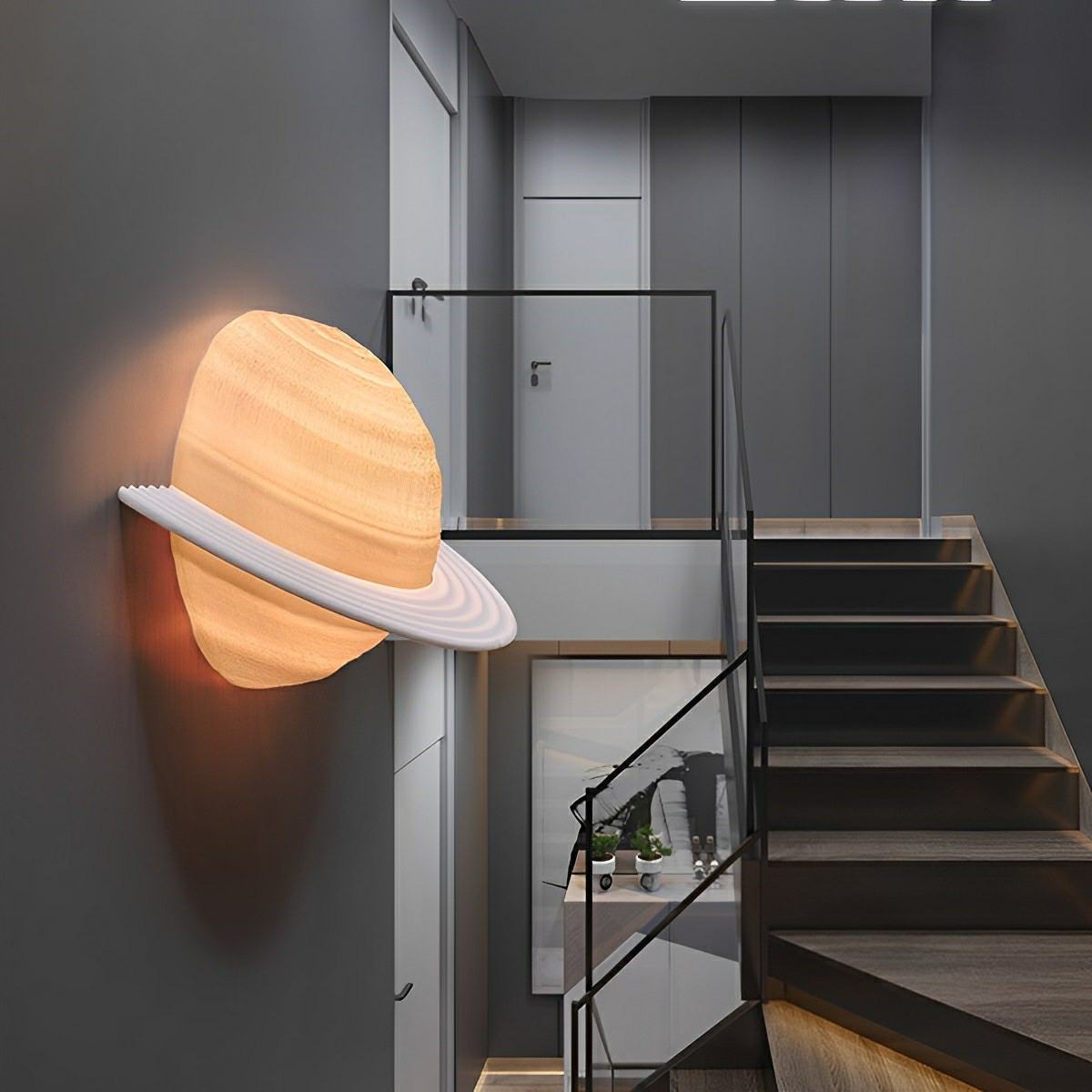 Lavisa - Modern Semicircle Saturn 3D Planet LED Indoor Wall Light