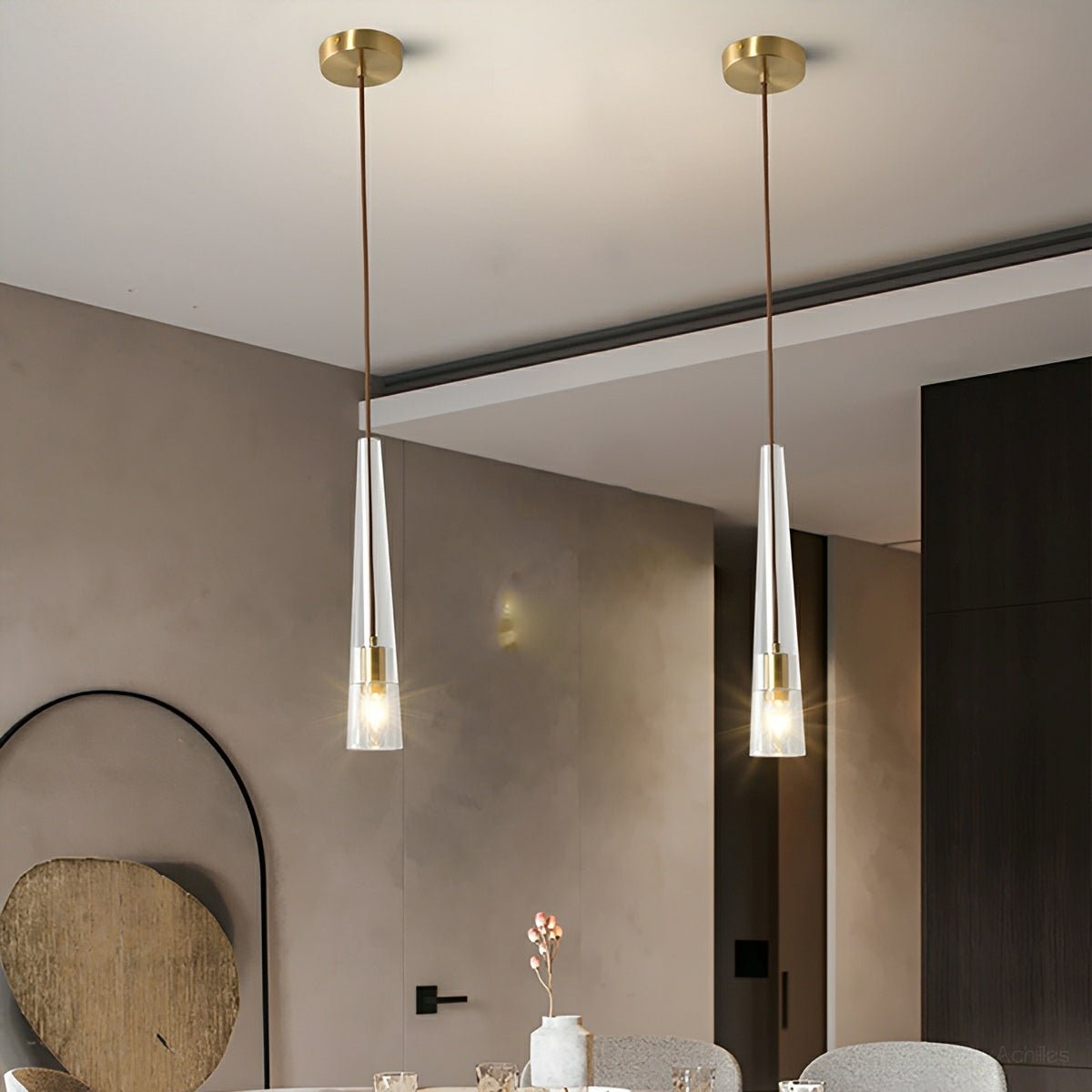 Lavisa - Modern Slim Conical Crystal Pendant Light