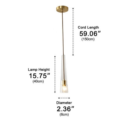 Lavisa - Modern Slim Conical Crystal Pendant Light