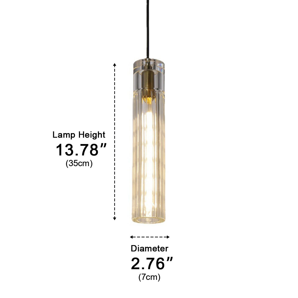 Lavisa - Slim Cylindrical Crystal LED Pendant Light