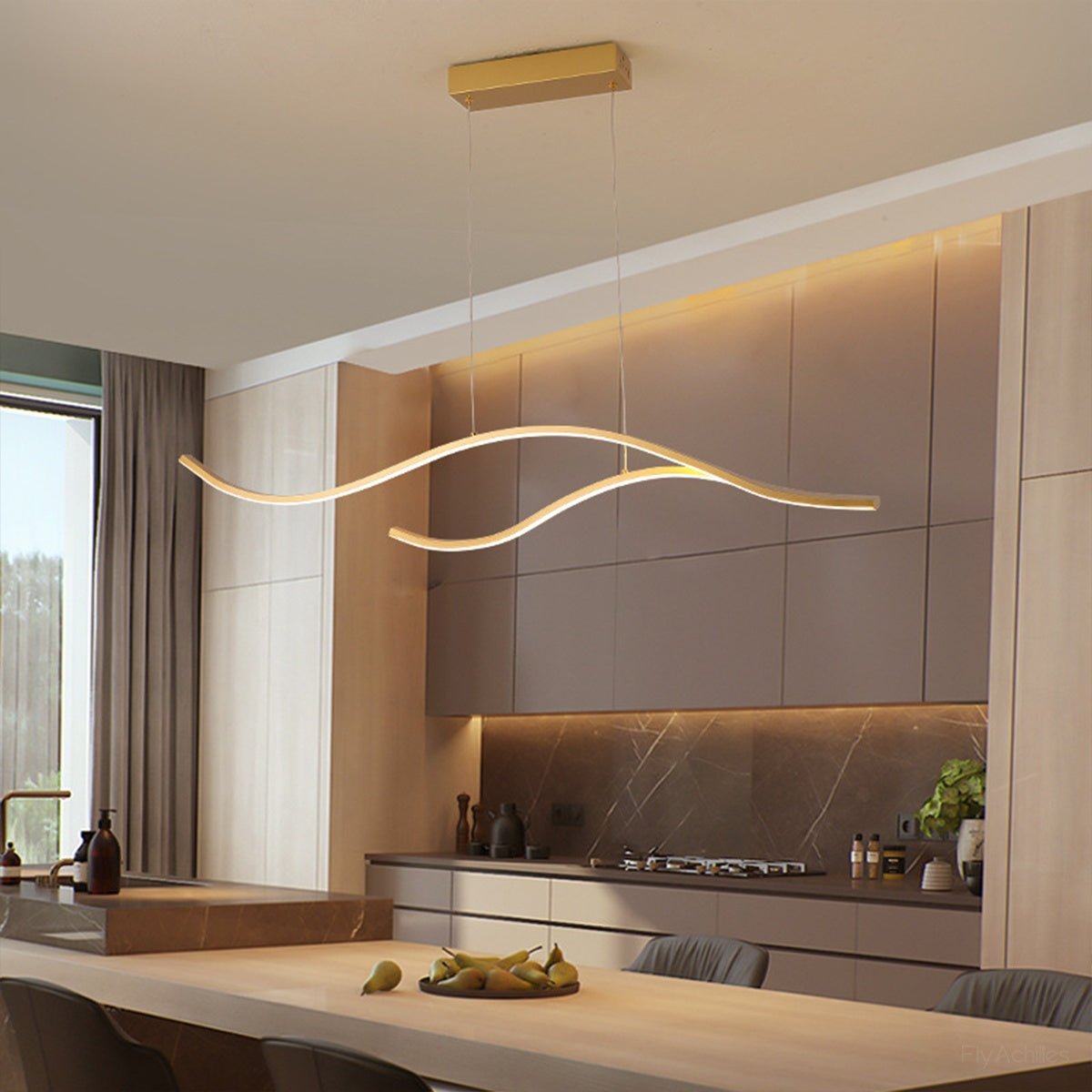 Lavisa - Modern Wave LED Linear Pendant Light