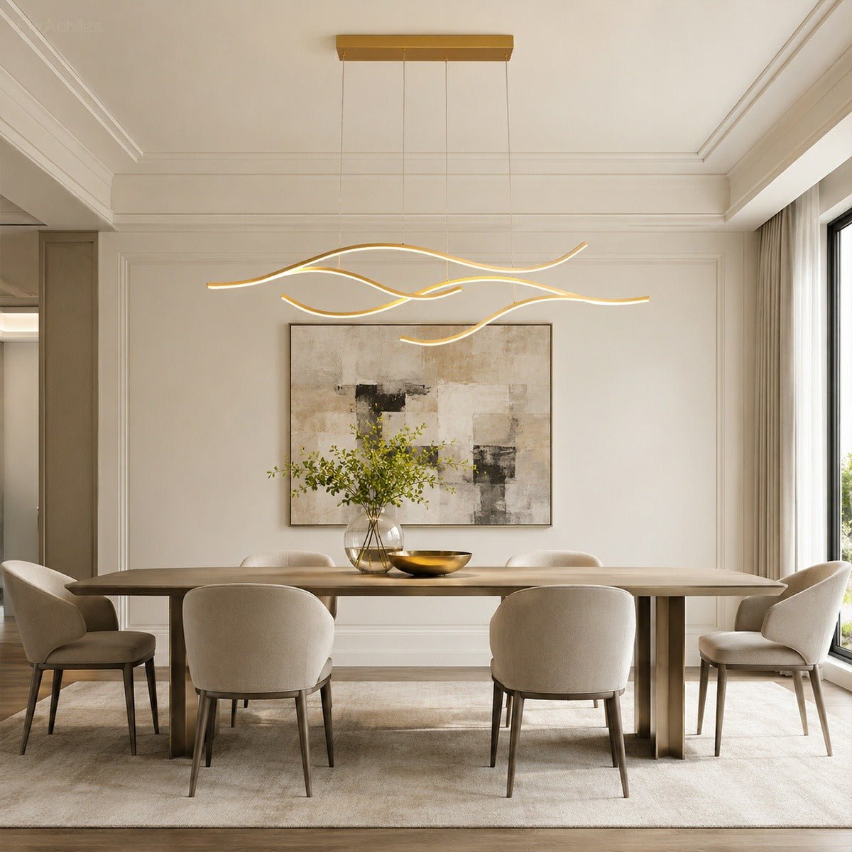 Lavisa - Modern Wave LED Linear Pendant Light