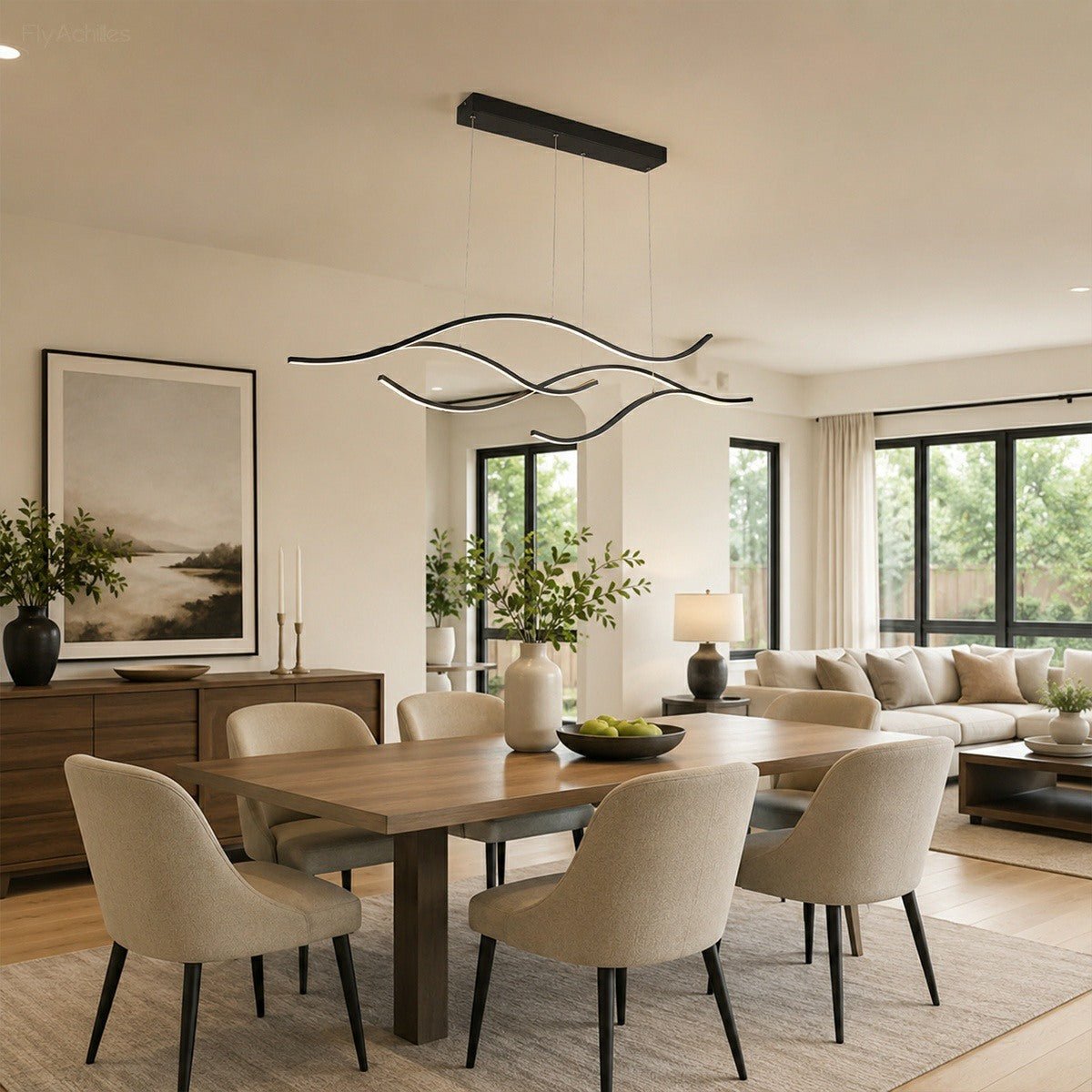 Lavisa - Modern Wave LED Linear Pendant Light