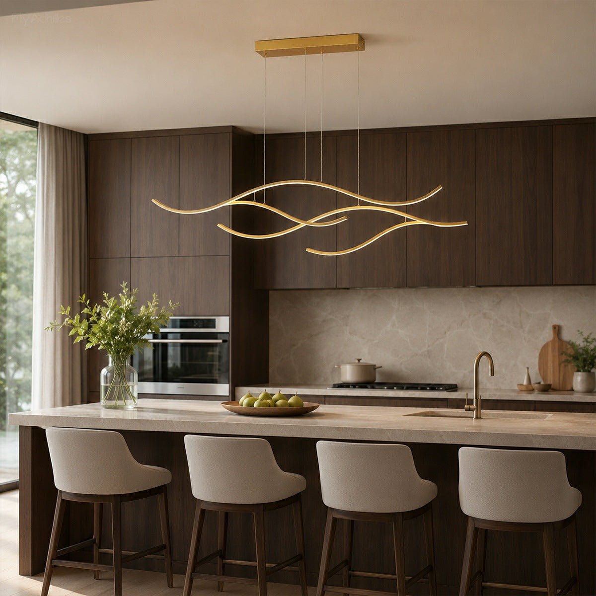 Lavisa - Modern Wave LED Linear Pendant Light