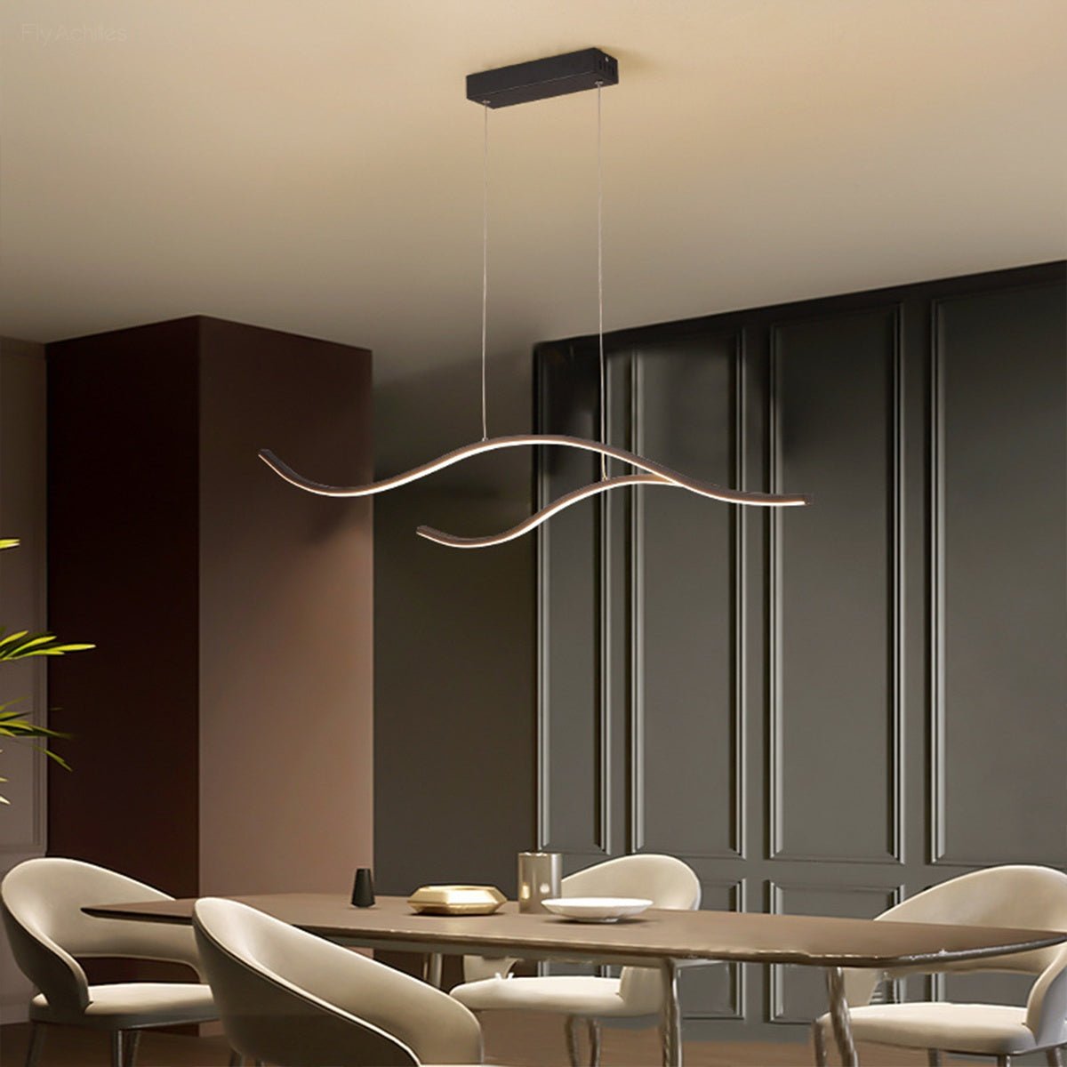 Lavisa - Modern Wave LED Linear Pendant Light