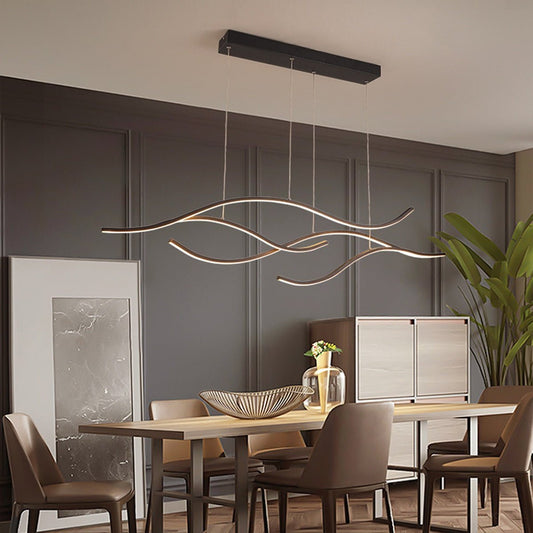 Lavisa - Modern Wave LED Linear Pendant Light