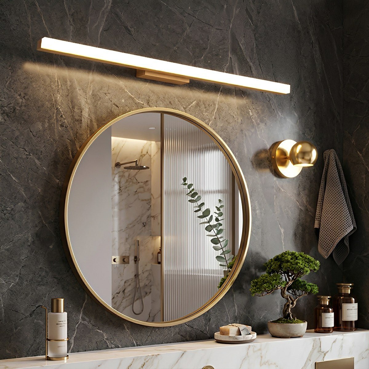 Lavisa - Modern Wood LED Vanity Light Minimalist Bathroom Mirror Wall Sconce
