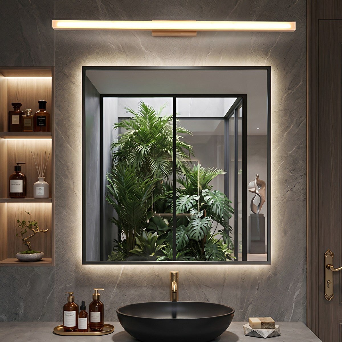Lavisa - Modern Wood LED Vanity Light Minimalist Bathroom Mirror Wall Sconce