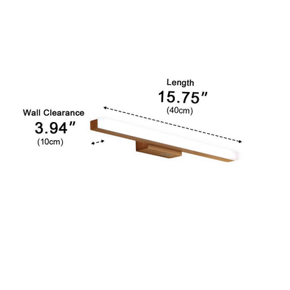 Lavisa - Modern Wood LED Vanity Light Minimalist Bathroom Mirror Wall Sconce