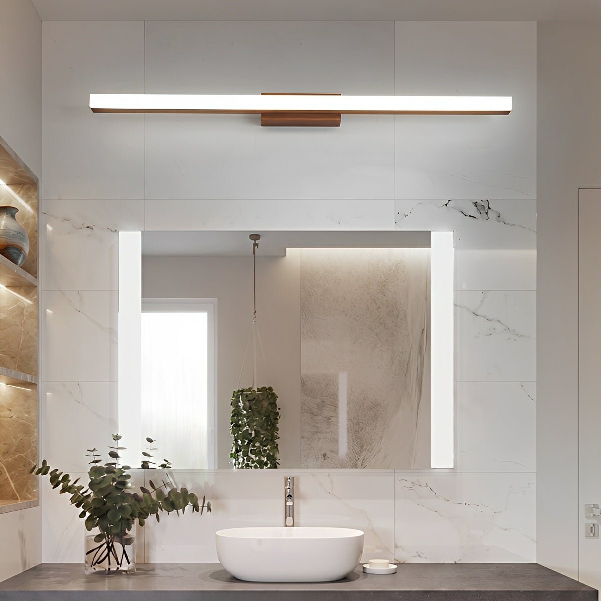 Lavisa - Modern Wood LED Vanity Light Minimalist Bathroom Mirror Wall Sconce