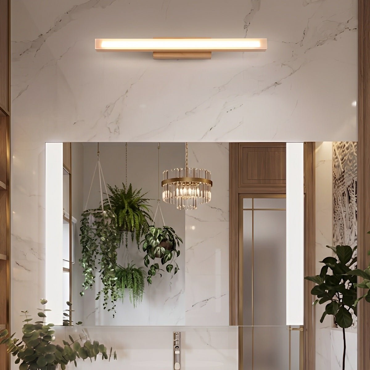 Lavisa - Modern Wood LED Vanity Light Minimalist Bathroom Mirror Wall Sconce