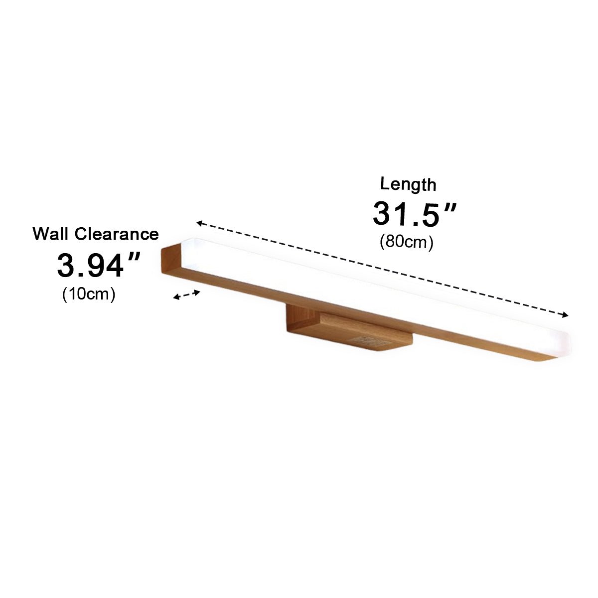 Lavisa - Modern Wood LED Vanity Light Minimalist Bathroom Mirror Wall Sconce