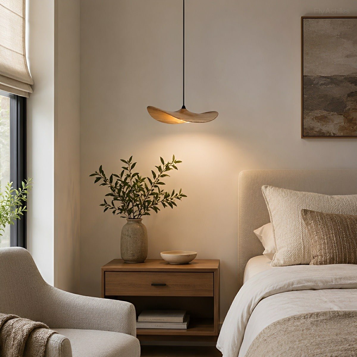 Lavisa - Modern Natural Wood Lotus Leaf LED Pendant Light