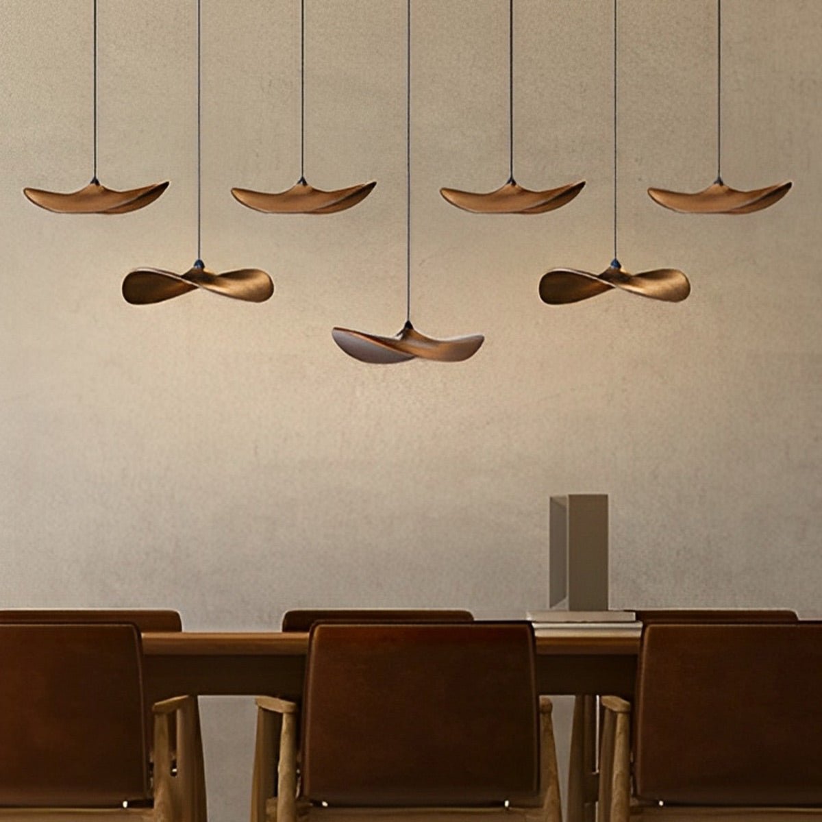 Lavisa - Modern Natural Wood Lotus Leaf LED Pendant Light