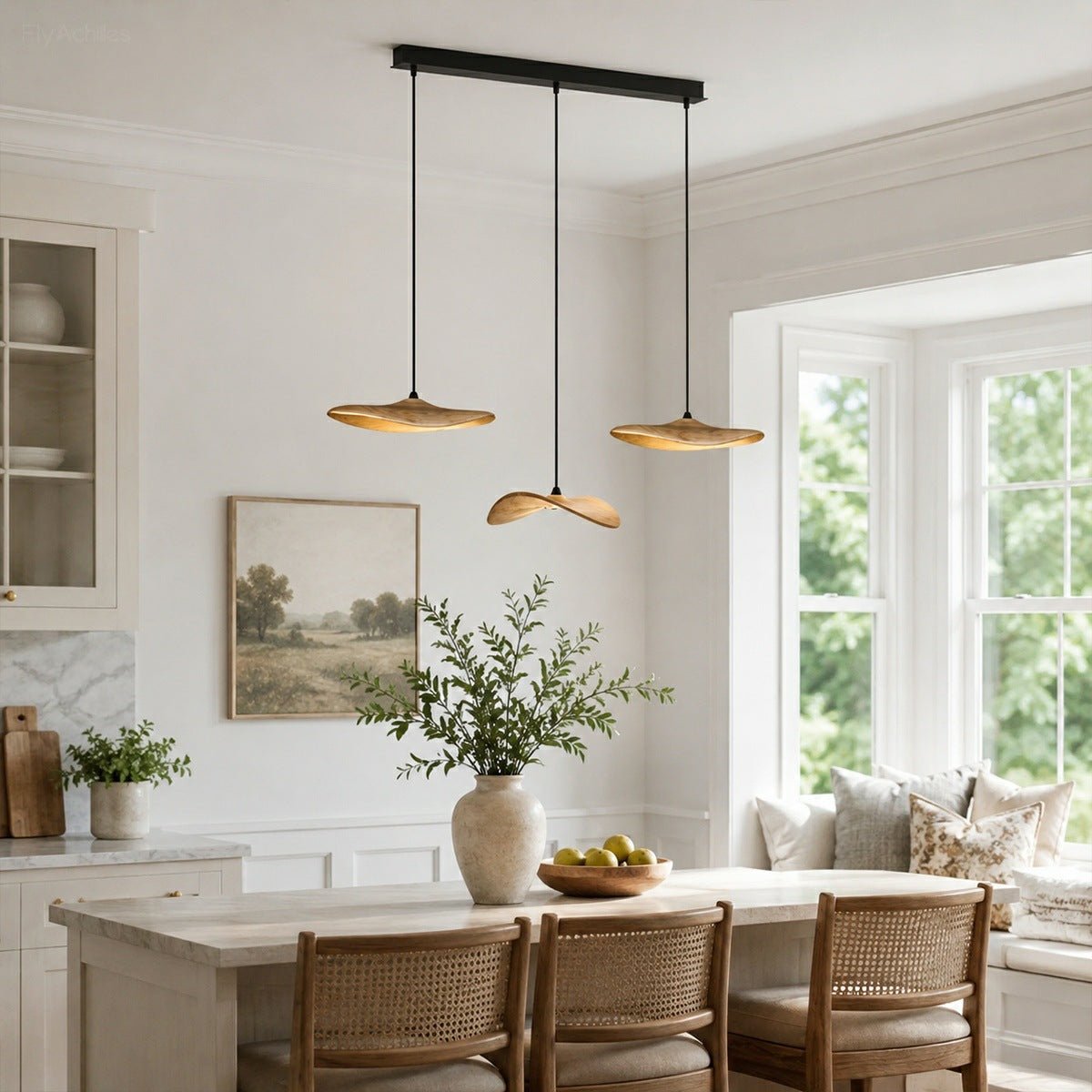 Lavisa - Modern Natural Wood Lotus Leaf LED Pendant Light