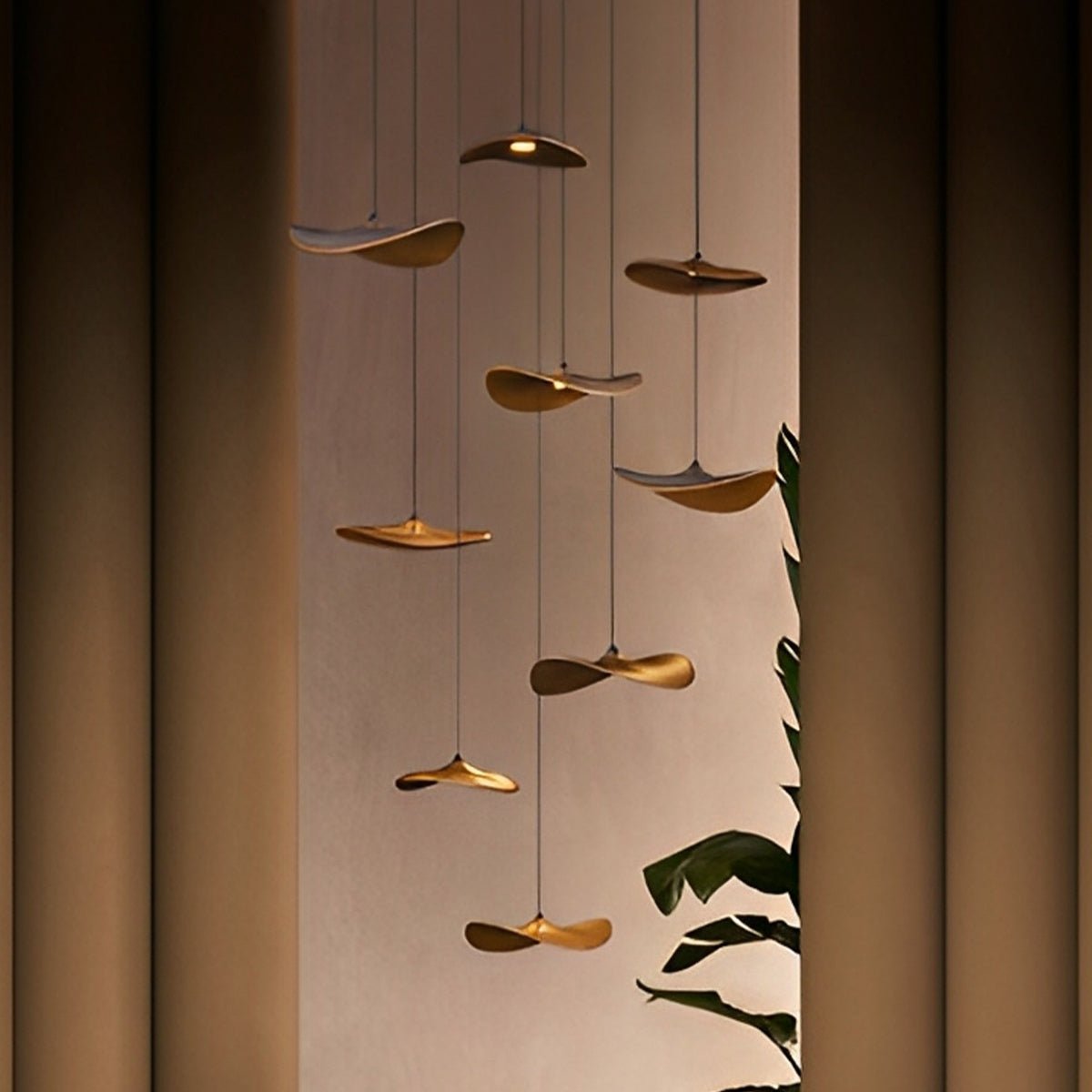 Lavisa - Modern Natural Wood Lotus Leaf LED Pendant Light