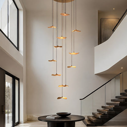 Lavisa - Modern Natural Wood Lotus Leaf LED Pendant Light