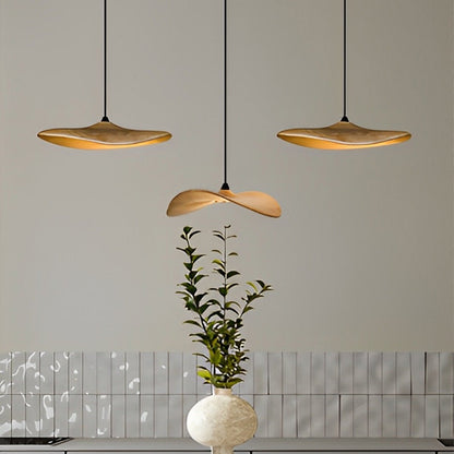 Lavisa - Modern Natural Wood Lotus Leaf LED Pendant Light