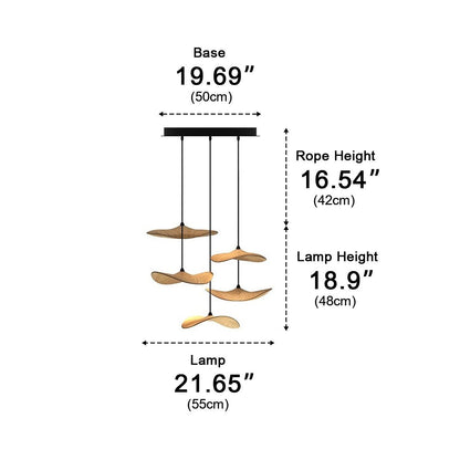 Lavisa - Modern Natural Wood Lotus Leaf LED Pendant Light