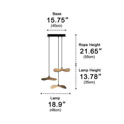 Lavisa - Modern Natural Wood Lotus Leaf LED Pendant Light