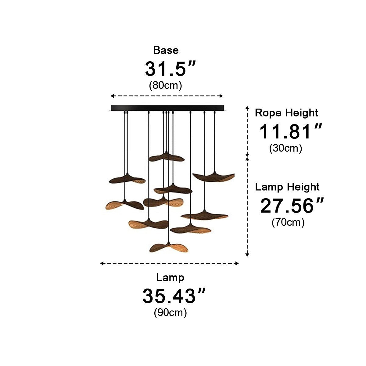 Lavisa - Modern Natural Wood Lotus Leaf LED Pendant Light