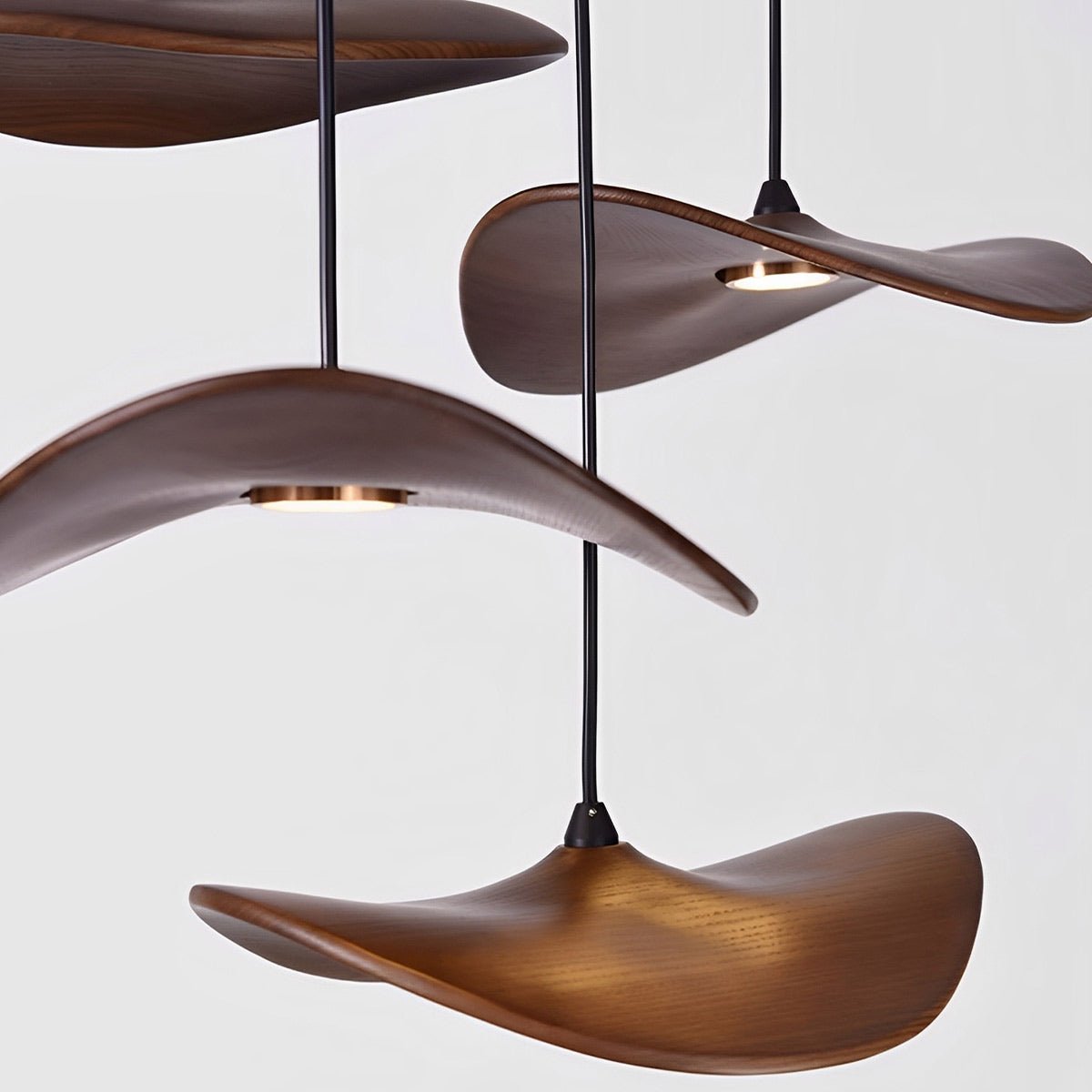 Lavisa - Modern Natural Wood Lotus Leaf LED Pendant Light