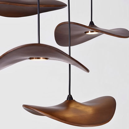 Lavisa - Modern Natural Wood Lotus Leaf LED Pendant Light