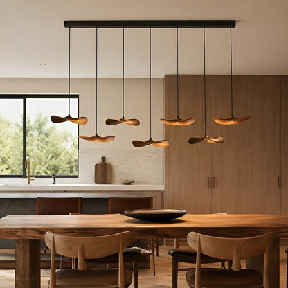 Lavisa - Modern Natural Wood Lotus Leaf LED Pendant Light