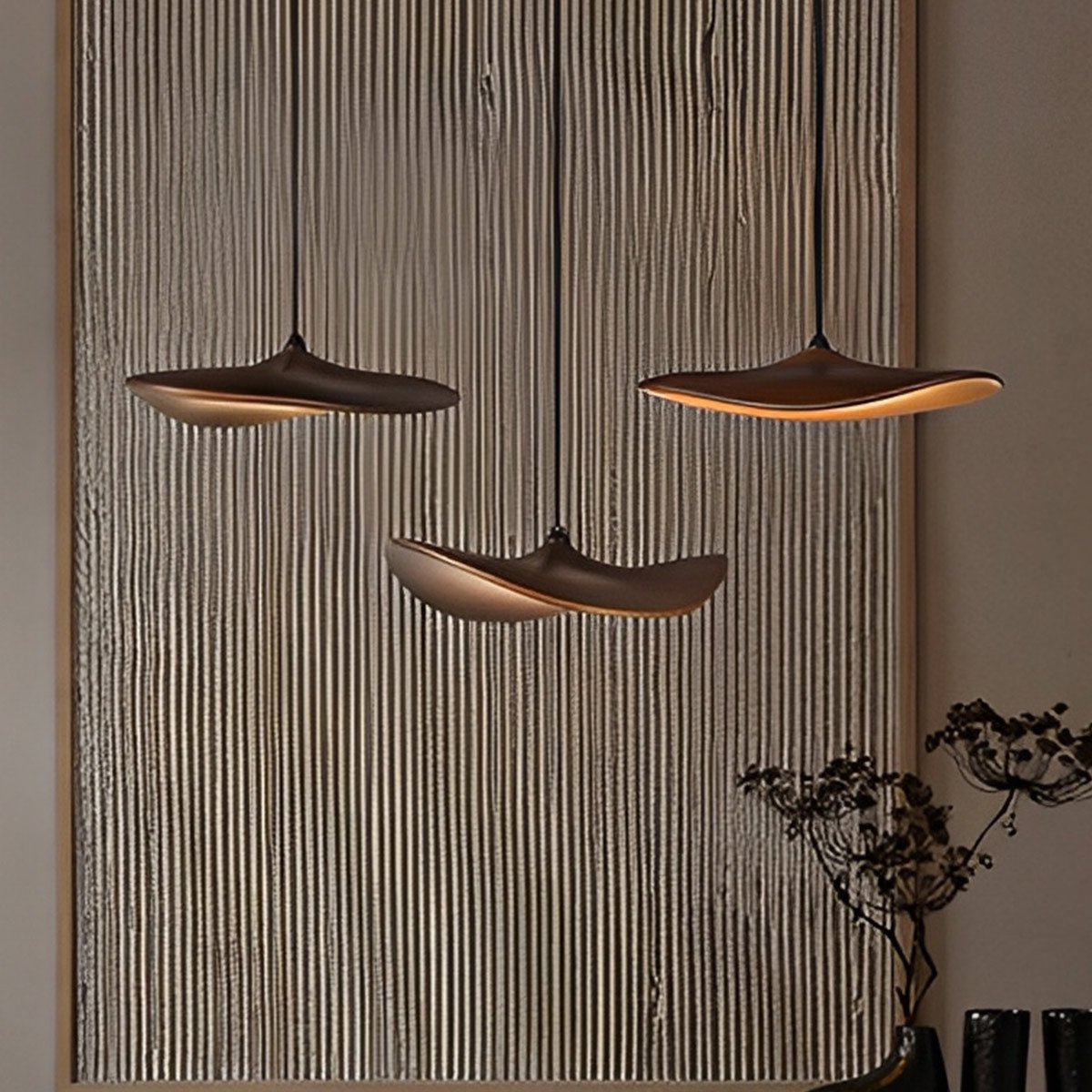Lavisa - Modern Natural Wood Lotus Leaf LED Pendant Light