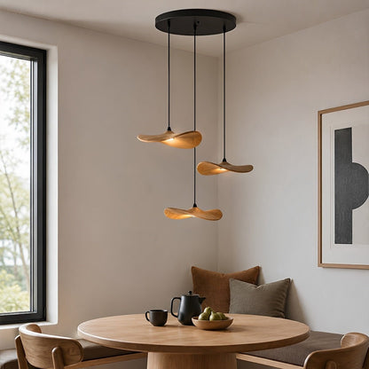 Lavisa - Modern Natural Wood Lotus Leaf LED Pendant Light