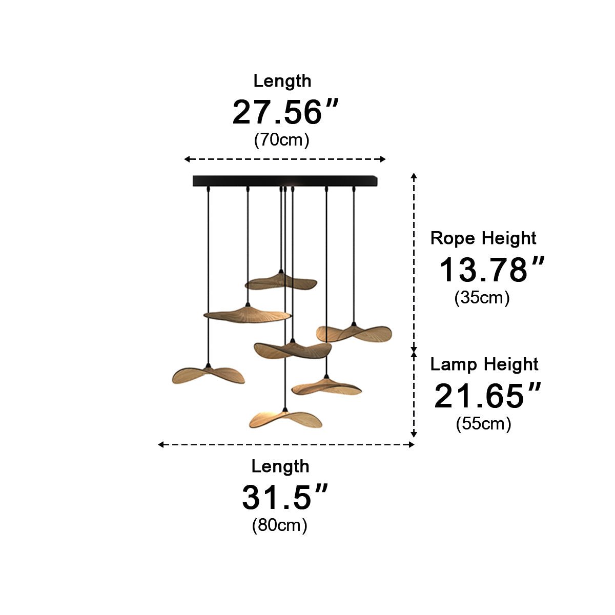 Lavisa - Modern Natural Wood Lotus Leaf LED Pendant Light