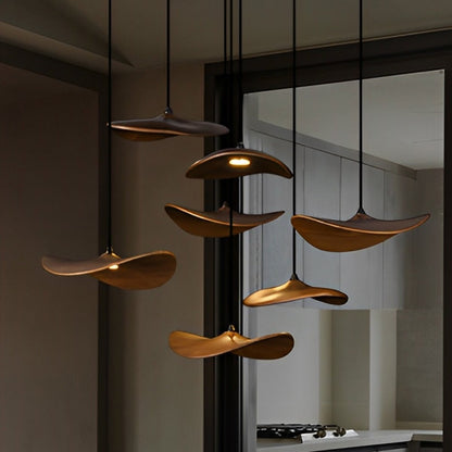 Lavisa - Modern Natural Wood Lotus Leaf LED Pendant Light