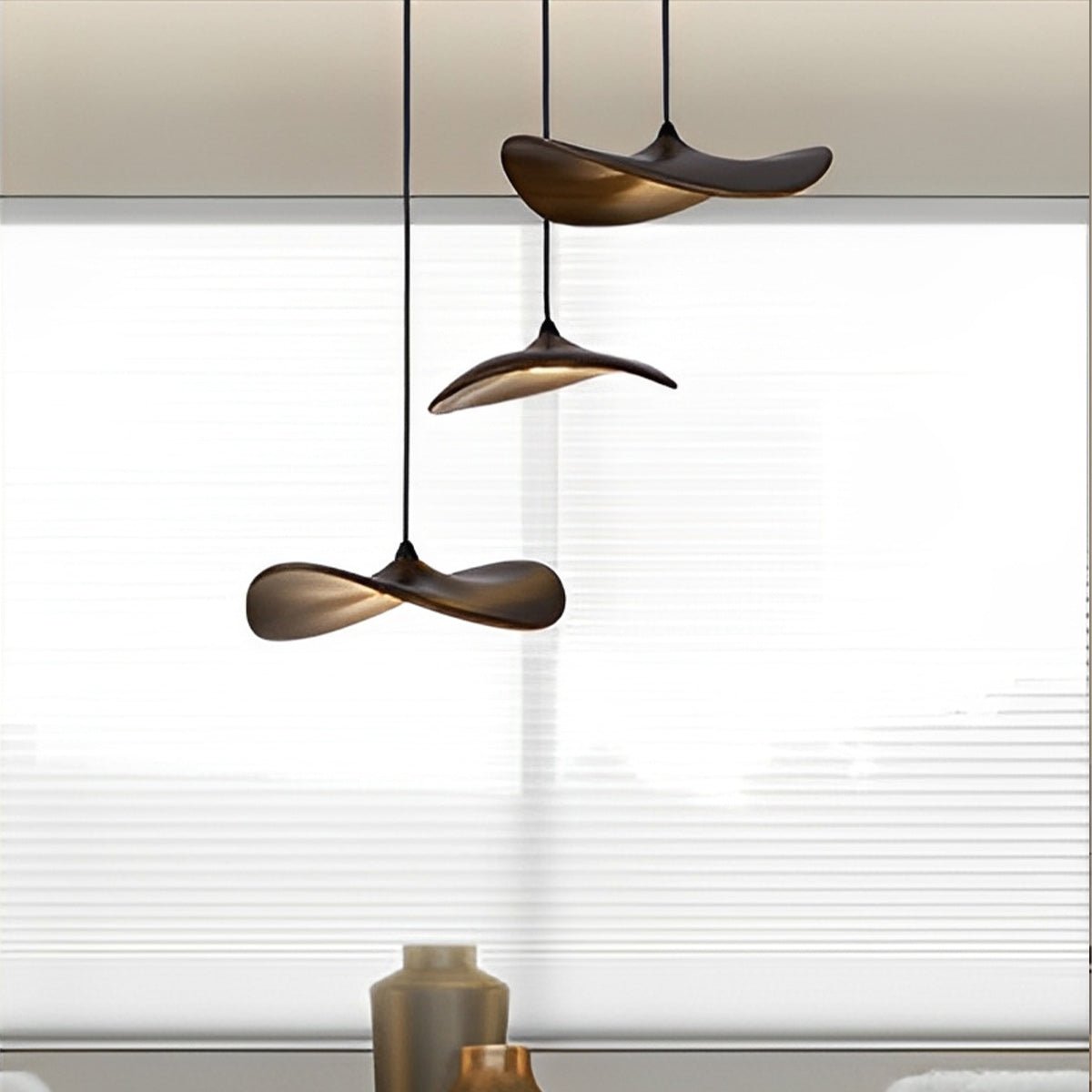 Lavisa - Modern Natural Wood Lotus Leaf LED Pendant Light