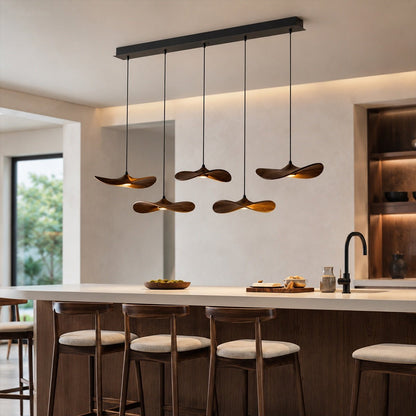 Lavisa - Modern Natural Wood Lotus Leaf LED Pendant Light