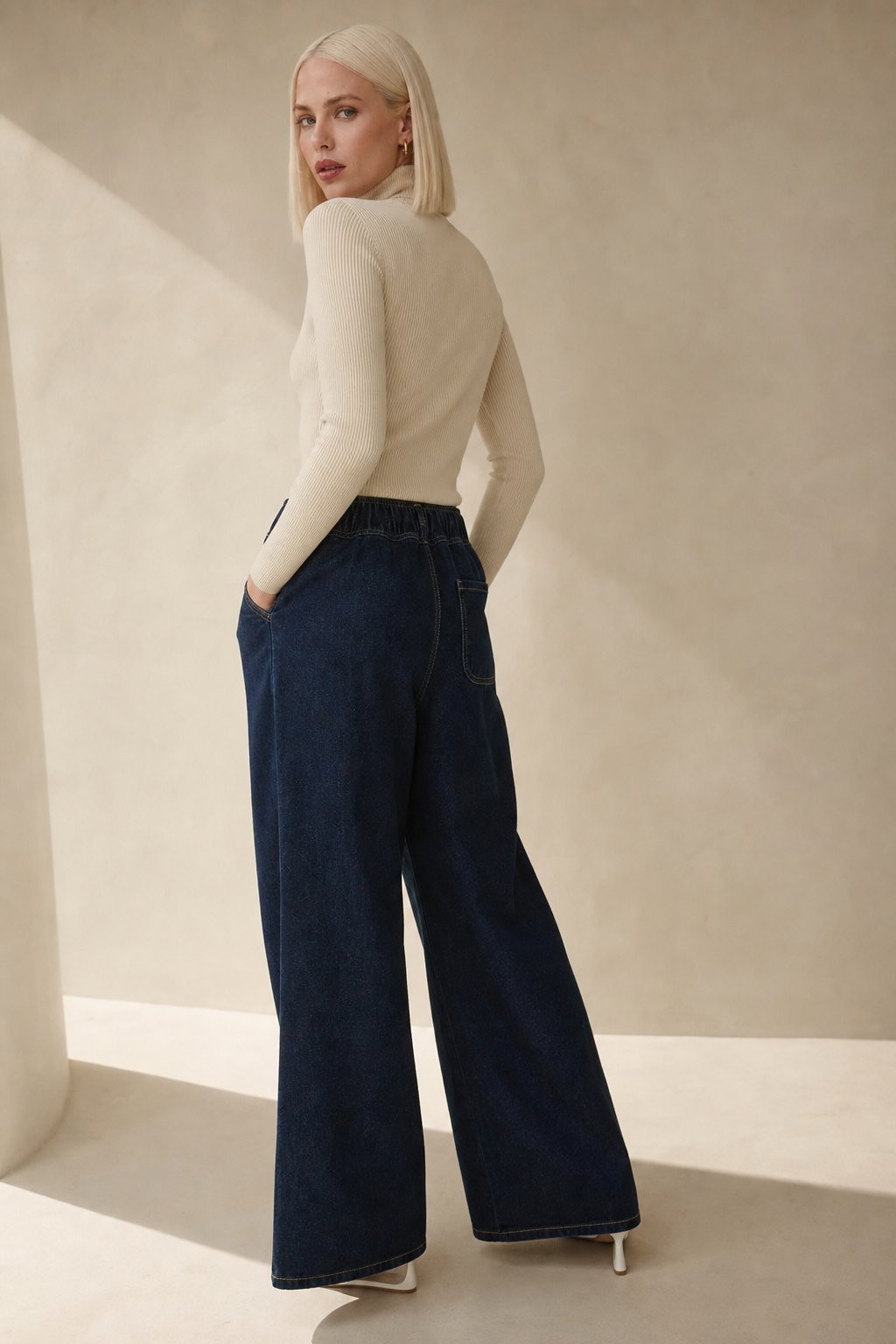 Lavisa - Monaco Drawstring Wide Leg Denim Jeans