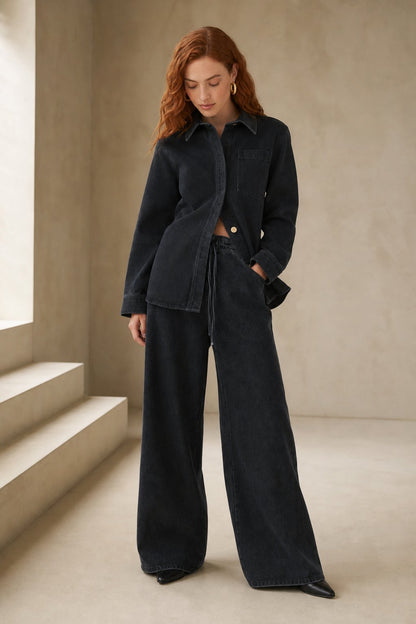 Lavisa - Monaco Drawstring Wide Leg Denim Jeans