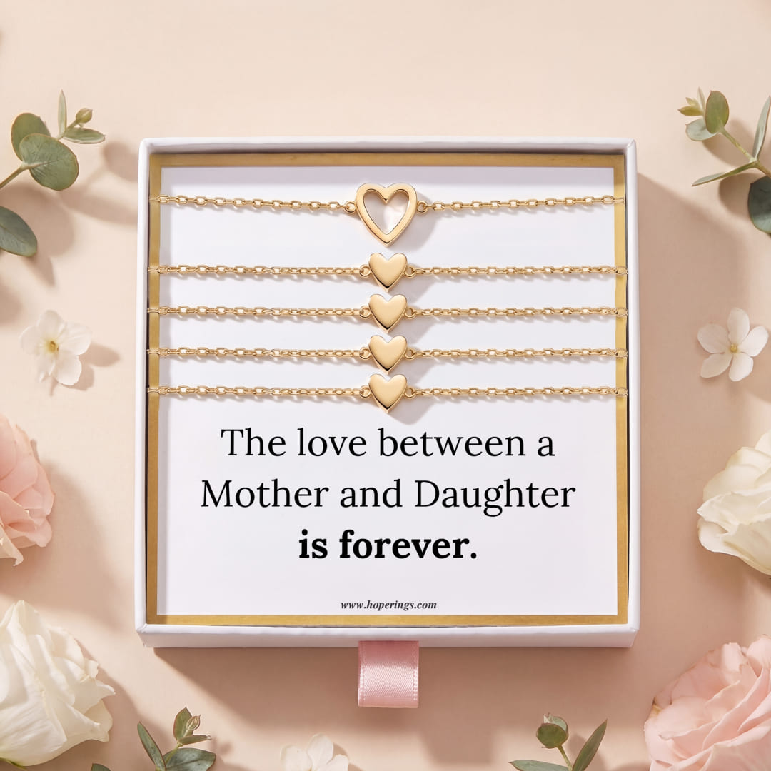 Lavisa - Mom And Daughter Matching Heart Bracelet