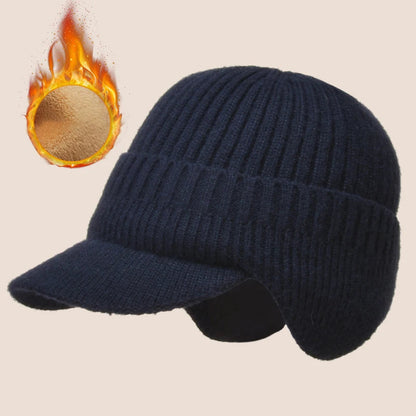 Lavisa - Men’s Knit Winter Hat with Ear Covers and Brim