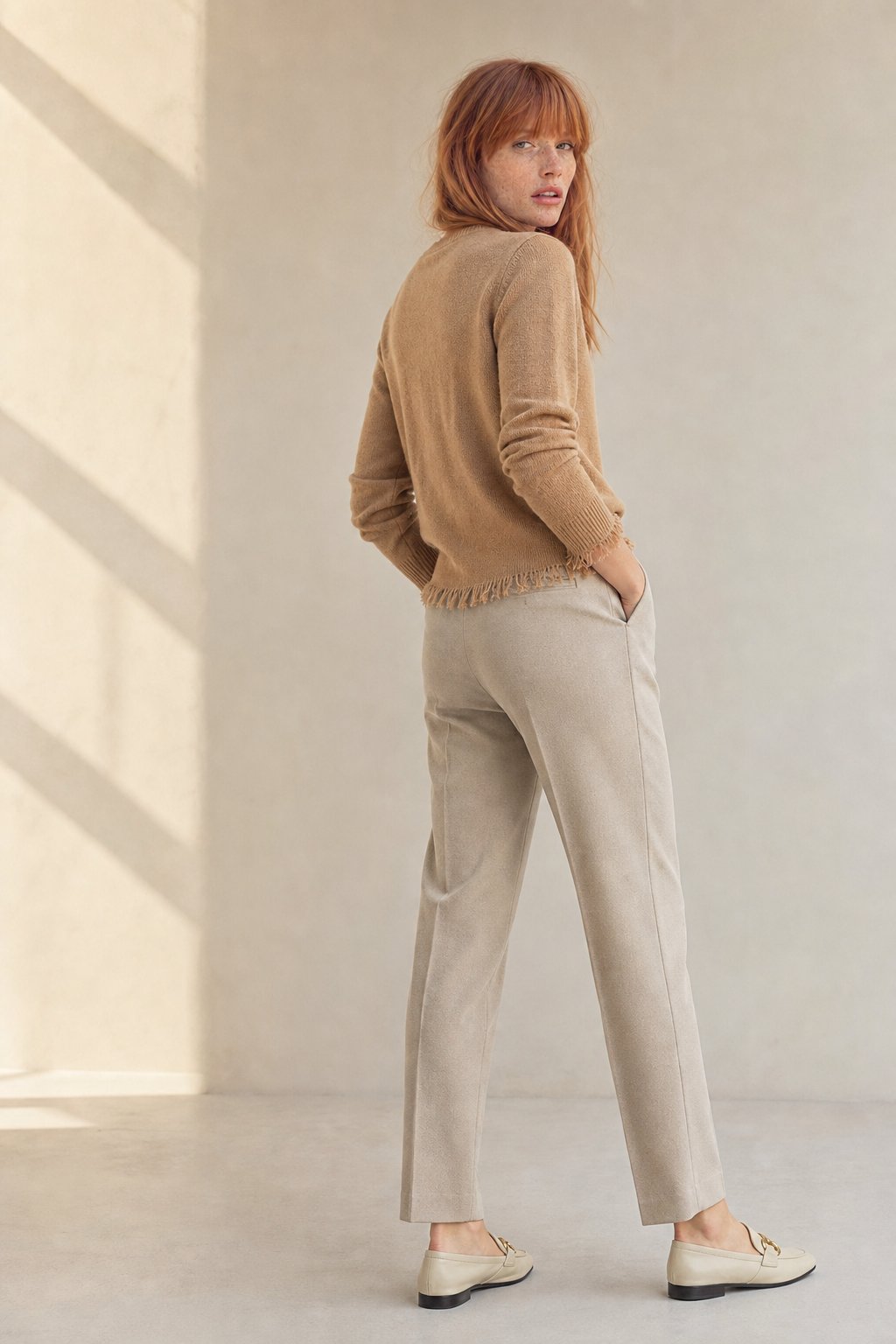 Lavisa - Tapered Woolen High-Waist Trousers