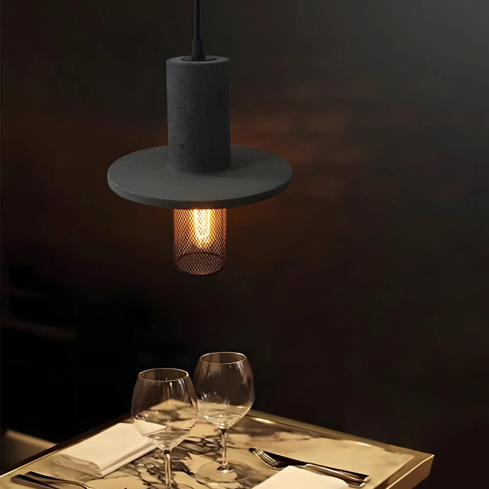 Lavisa - Cement and Mesh Pendant Light