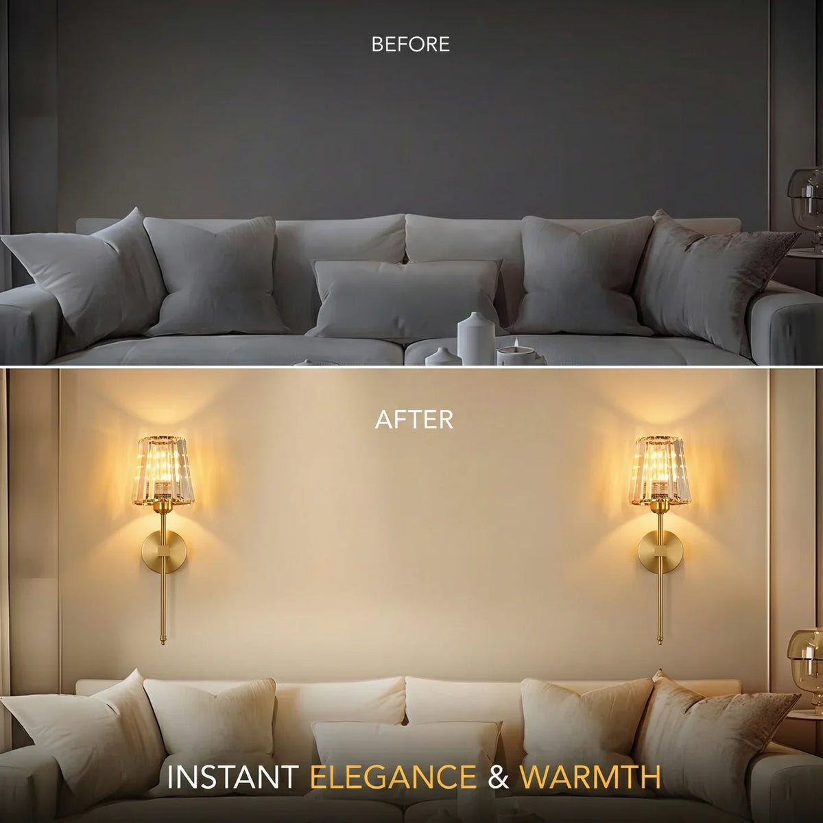 Lavisa - Wireless Wall Sconces Set of 2 Magnetic Rechargeable LED Lights