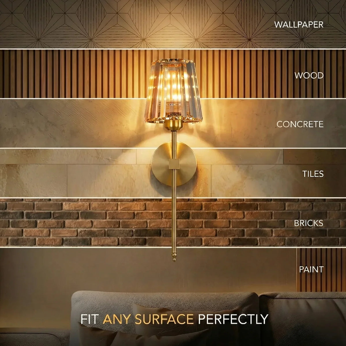 Lavisa - Wireless Wall Sconces Set of 2 Magnetic Rechargeable LED Lights