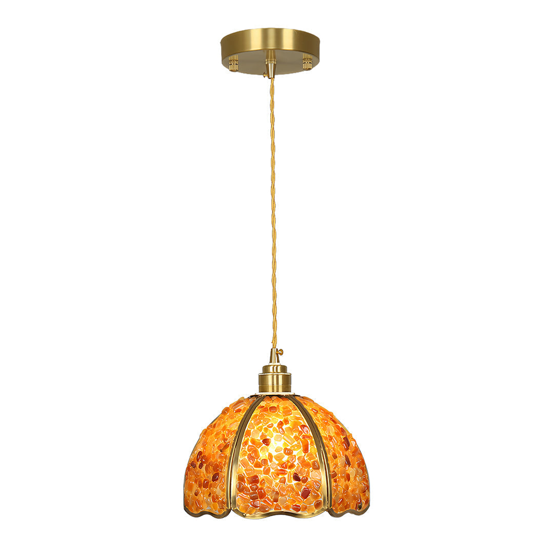 Lavisa - Small Crystal Dome Pendant Light Dimmable Copper Fixture
