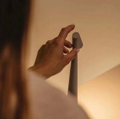 Lavisa wireless LED table lamp with touch control in a modern minimalist design - Black