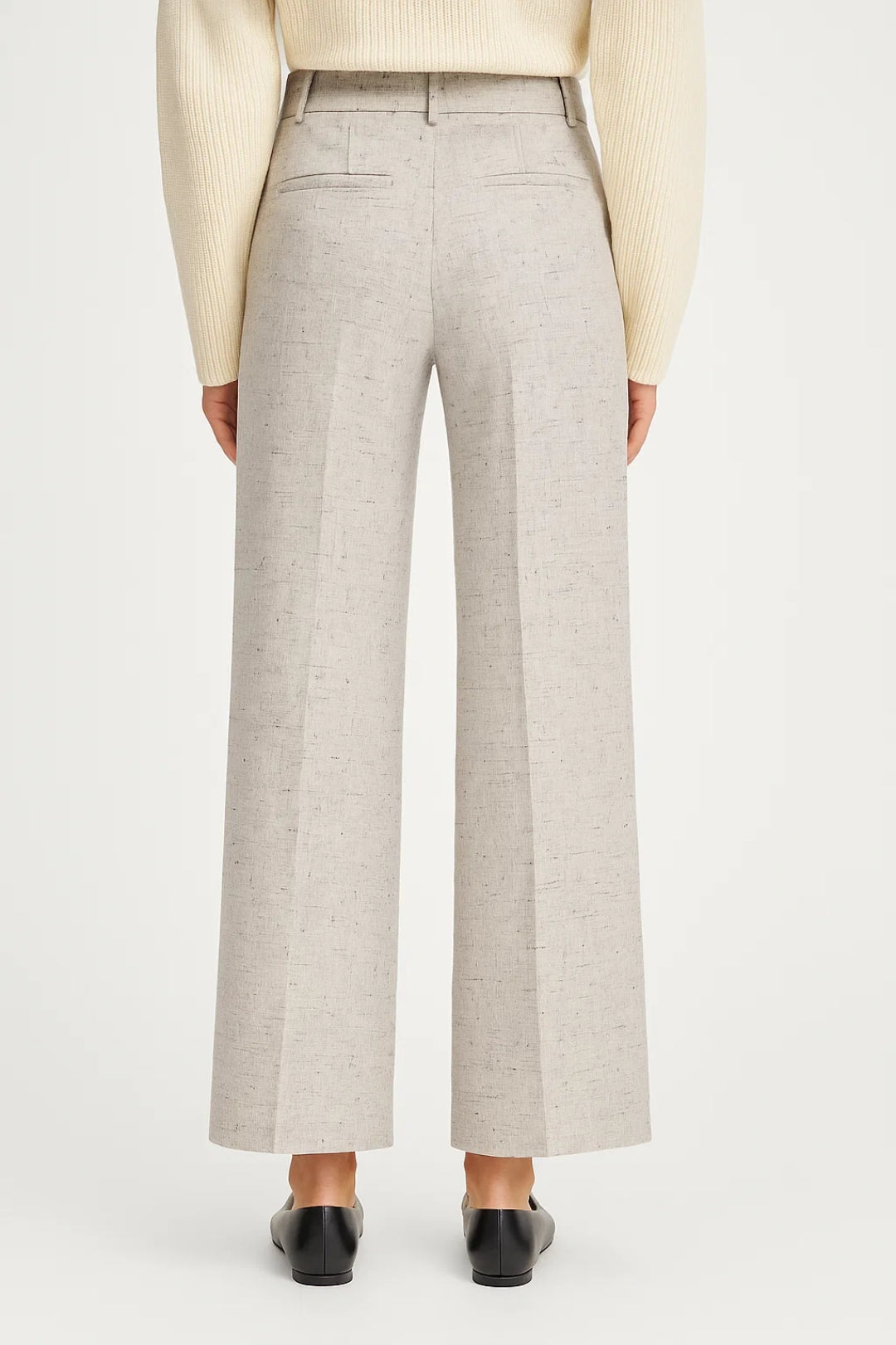 Lavisa - Women's High-Waisted Wide Leg Pressed Pants - Pleated Tailored Trousers