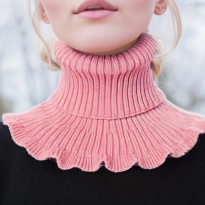 Lavisa - Elegant Knitted Turtleneck Neck Warmer for Women - Detachable Scarf