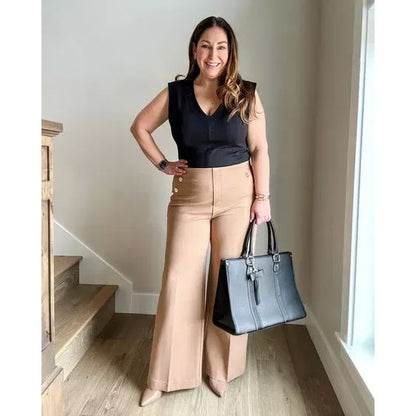 Lavisa - Women's Stretch Wide Leg Trousers - Casual Everyday Pants